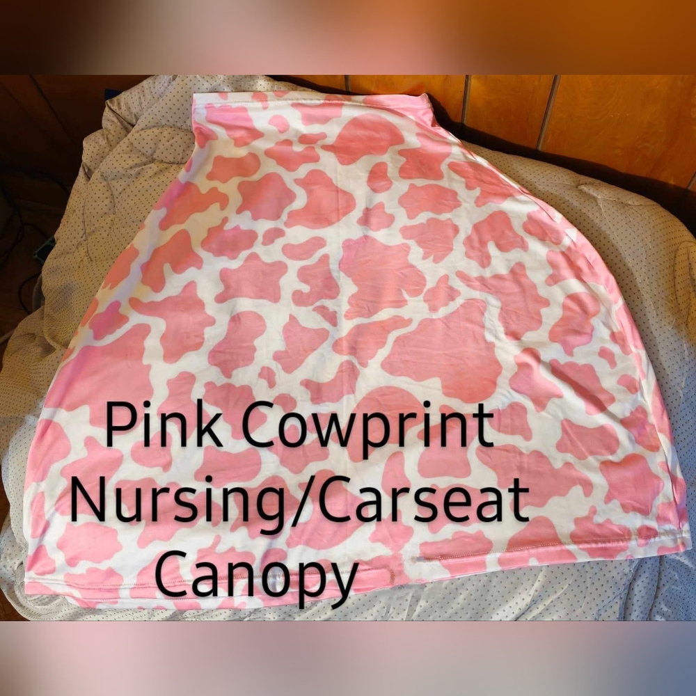 LIKE NEW Pink Cowprint Carseat Cover